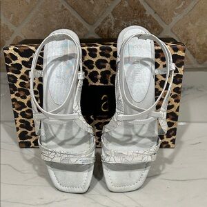 Ann Marino Silver Strappy Sandals